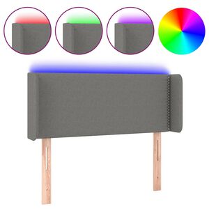 vidaXL S&auml;nggavel LED m&ouml;rkgr&aring; 83x16x78/88 cm tyg