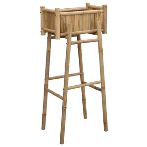 vidaXL Tr&auml;dg&aring;rdsplanta med h&aring;llare Naturf&auml;rg 50 x 38 x 114 cm Bambus