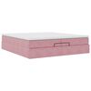 vidaXL Ottoman s&auml;ngram med madrasser rosa 200x200 cm sammet