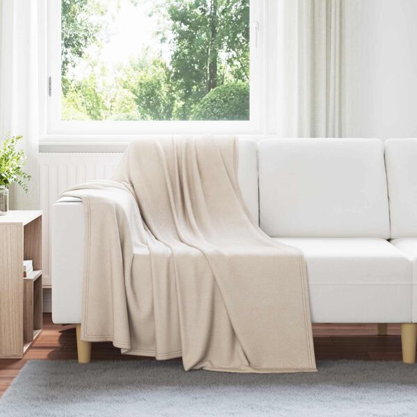 vidaXL Kastfilt Beige 170 x 130 cm Fleece