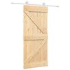 vidaXL Skjutd&ouml;rr 90 x 210 cm Massiv furu Naturlig och vit