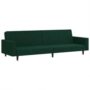 vidaXL B&auml;ddsoffa 2-sits m&ouml;rkgr&ouml;n sammet