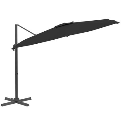 vidaXL Frihängande parasoll med aluminiumstång svart 300x300 cm