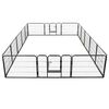 vidaXL Hundhage 16 paneler st&aring;l 60x80 cm svart
