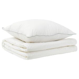 vidaXL T&auml;cke och kudde set 2 st 155x200 cm Sommar 140 GSM Ull Vit
