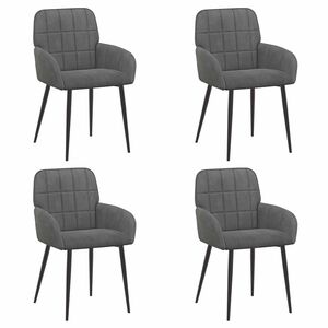 vidaXL Matstolar 4 st Sammet M&ouml;rkgr&aring; 56.5 x 50 x 85 cm
