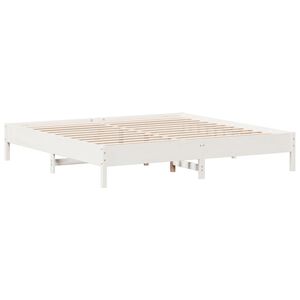 vidaXL S&auml;ngram utan madrass vit 200x200 cm massiv furu