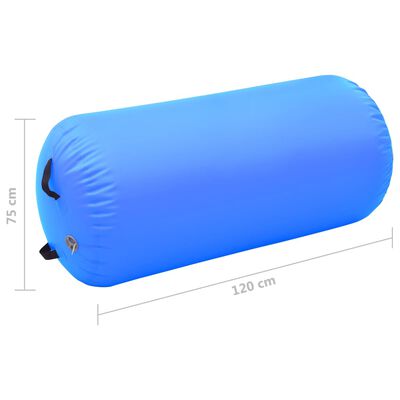 vidaXL Uppblåsbar gymnastikrulle med pump 120x75 cm PVC blå