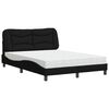 vidaXL Bed with Mattress "Hvar" Black 140x200 cm Fabric