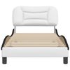vidaXL Bed Frame without Mattress "Hvar" White and Black 80x200 cm Faux Leather