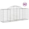 vidaXL Gabioner b&aring;gformade 2 st 200x50x80/100 cm galvaniserat j&auml;rn