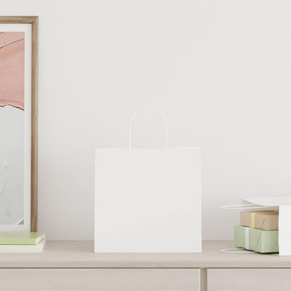 vidaXL Pappersp&aring;sar 250 st med handtag vit 26x17x25 cm