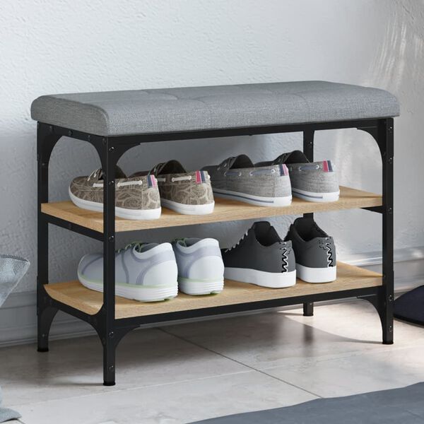 vidaXL Skob&auml;nk sonoma-ek 62x32x47 cm konstruerat tr&auml;