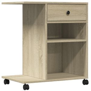 vidaXL Skrivarst&auml;ll med hjul sonoma-ek 60x40x68,5 cm