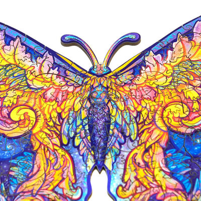 UNIDRAGON Pussel trä 199 bitar Intergalaxy Butterfly medium 32x23 cm