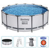 Bestway Pool Steel Pro MAX rund med tillbehör 396x122 cm