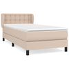 vidaXL Rams&auml;ng med b&auml;ddmadrass cappuccino 90x190 cm konstl&auml;der