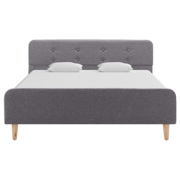 vidaXL S&auml;ngram utan madrass ljusgr&aring; tyg 120x200 cm