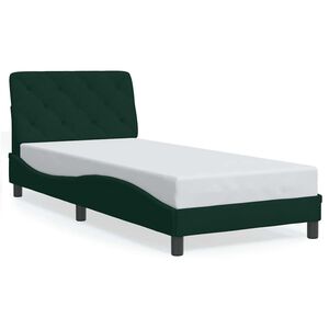 vidaXL Bed Frame without Mattress Dark Green 80x200 cm Velvet