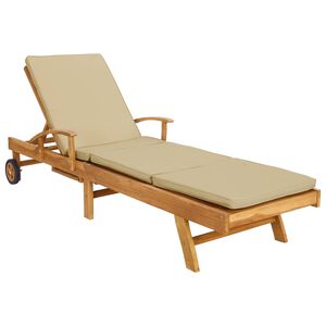vidaXL Solstol med dyna 100% Polyester Solid-Teak