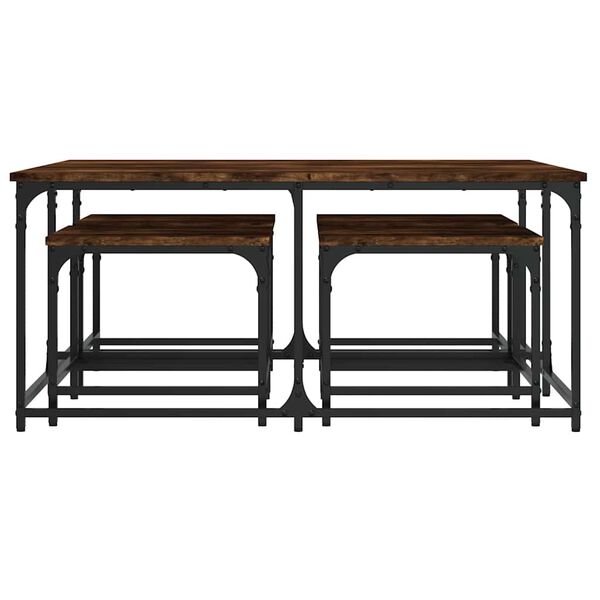 vidaXL Satsbord 5 st r&ouml;kf&auml;rgad ek konstruerat tr&auml;