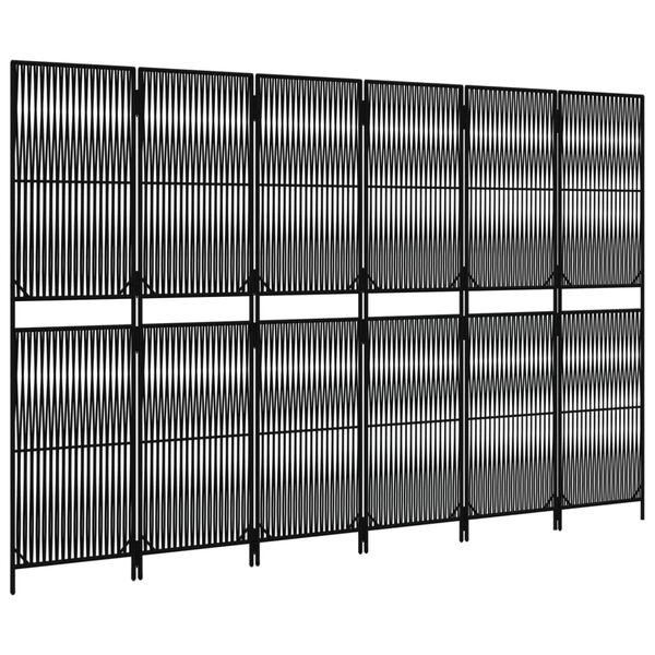 vidaXL Rumsavdelare 6 paneler svart konstrottning