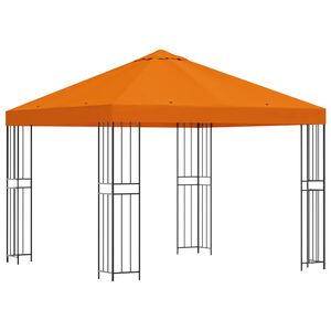 vidaXL Paviljong 3 x 3 m Orange Polyester och St&aring;l 190 gsm
