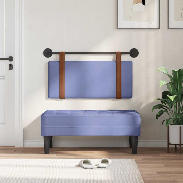 vidaXL H&auml;ngande Huvudgavel Enf&auml;rgad Jeansbl&aring; 90 x 55 x 5 cm Antik PU