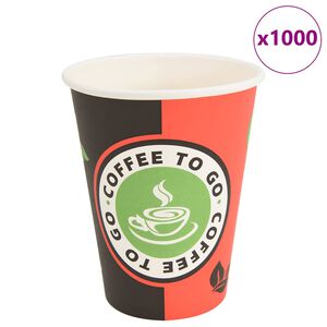 vidaXL Kaffekoppar i papper 1000 st 12oz 300ml r&ouml;d och svart