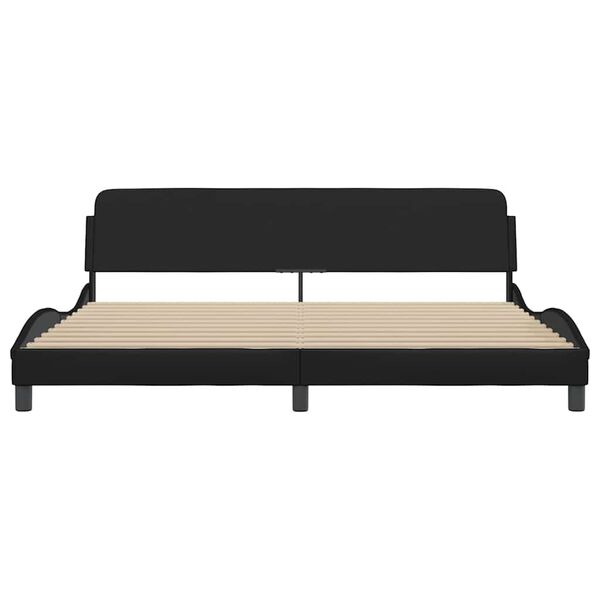 vidaXL Bed Frame "Dover" Black 193x203 cm Faux Leather