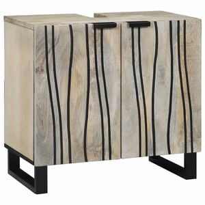 vidaXL Badrumssk&aring;p med handfat Vit 62 x 33 x 58 cm Konstruerat tr&auml;