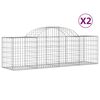 vidaXL Gabioner b&aring;gformade 2 st 200x50x60/80 cm galvaniserat j&auml;rn