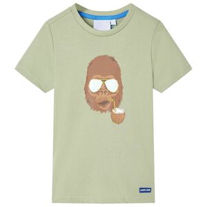 vidaXL T-shirt med korta &auml;rmar f&ouml;r barn ljus khaki 116