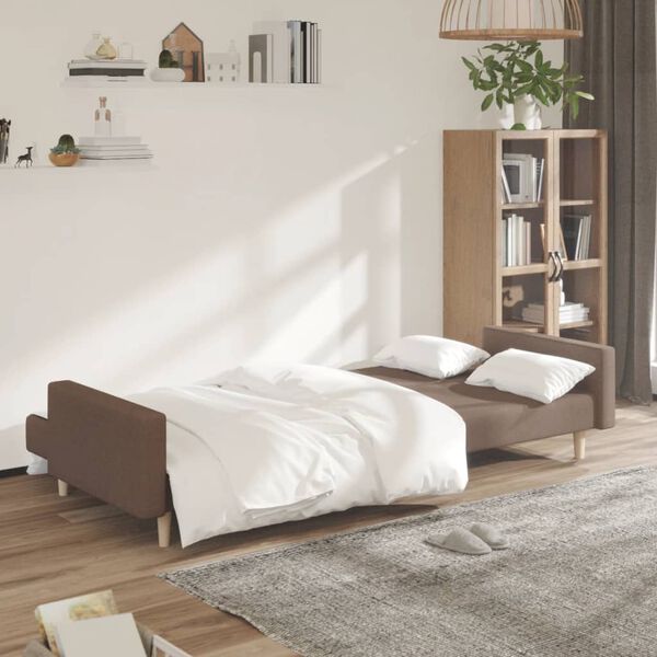 vidaXL B&auml;ddsoffa 2-sits taupe tyg