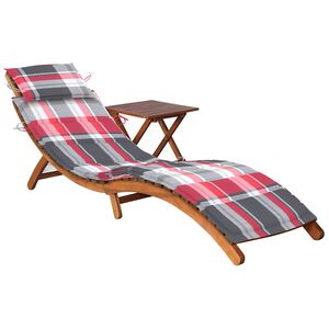 vidaXL Sols&auml;ng med bord och dyna massivt akaciatr&auml;