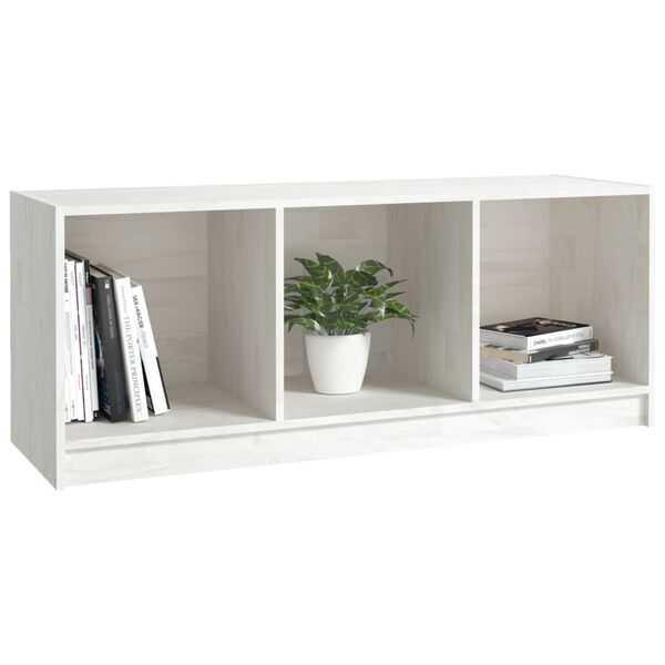 vidaXL Tv-b&auml;nk vit 104x33x41 cm massiv furu