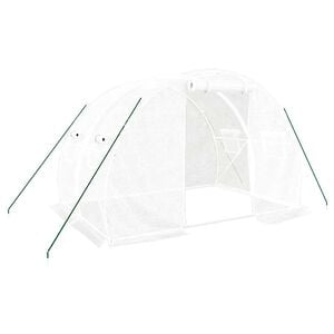 vidaXL V&auml;xthus med st&aring;lram vit 6 m&sup2; 3x2x2 m