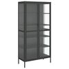 vidaXL H&ouml;gsk&aring;p svart 85x40x180 cm glas och st&aring;l