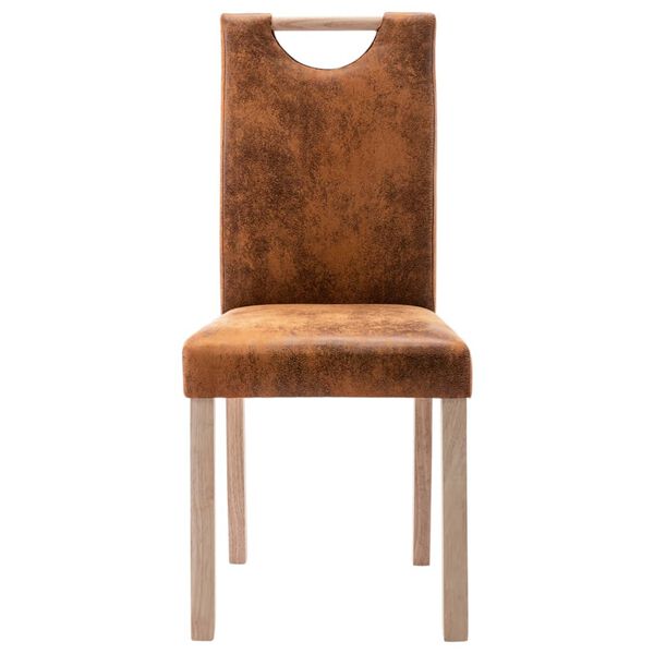 vidaXL Matstolar 4 st brun konstmocka