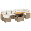 vidaXL Matgrupp f&ouml;r tr&auml;dg&aring;rden med dynor 8 delar beige konstrotting