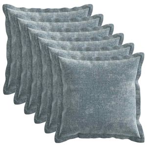 vidaXL Kudd&ouml;verdrag 6 st HOUTEN Ljusbl&aring; 30 x 30 cm Chenilletyg