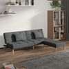 vidaXL B&auml;ddsoffa 2-sits med tv&aring; kuddar och fotpall m&ouml;rkgr&aring; tyg