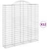 vidaXL Gabioner b&aring;gformade 12 st 200x30x200/220 cm galvaniserat j&auml;rn