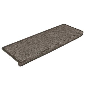 vidaXL Trappstegsmattor sj&auml;lvh&auml;ftande sisal 15 st 65x21x4 cm gr&aring; beige