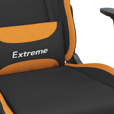 vidaXL Gamingstol med fotstöd svart och orange tyg