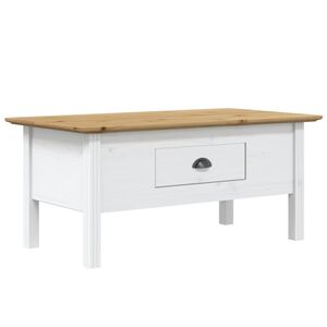 vidaXL Soffbord BODO vit och brun 100x55x46 cm massiv furu