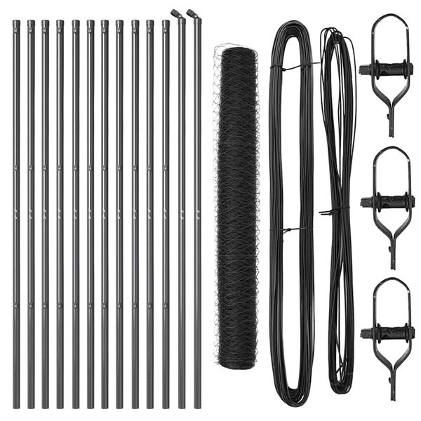 vidaXL St&auml;ngselstolpe Gr&aring; 25 x 1,2 m (50 mm n&auml;t) St&aring;l