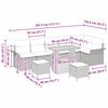 vidaXL Trädgårdsoffset med kudde 9 pcs Beige konstrotting