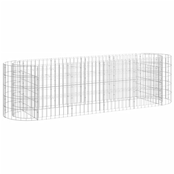 vidaXL Planteringsgabion galvaniserat järn 190x50x50 cm