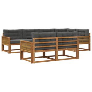 vidaXL Utomhussoffset med kudde 7 pcs Naturlig och Antracit